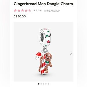 NWT Pandora Gingerbread Man Dangle Charm